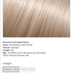 #60 ash blonde hair clip ins